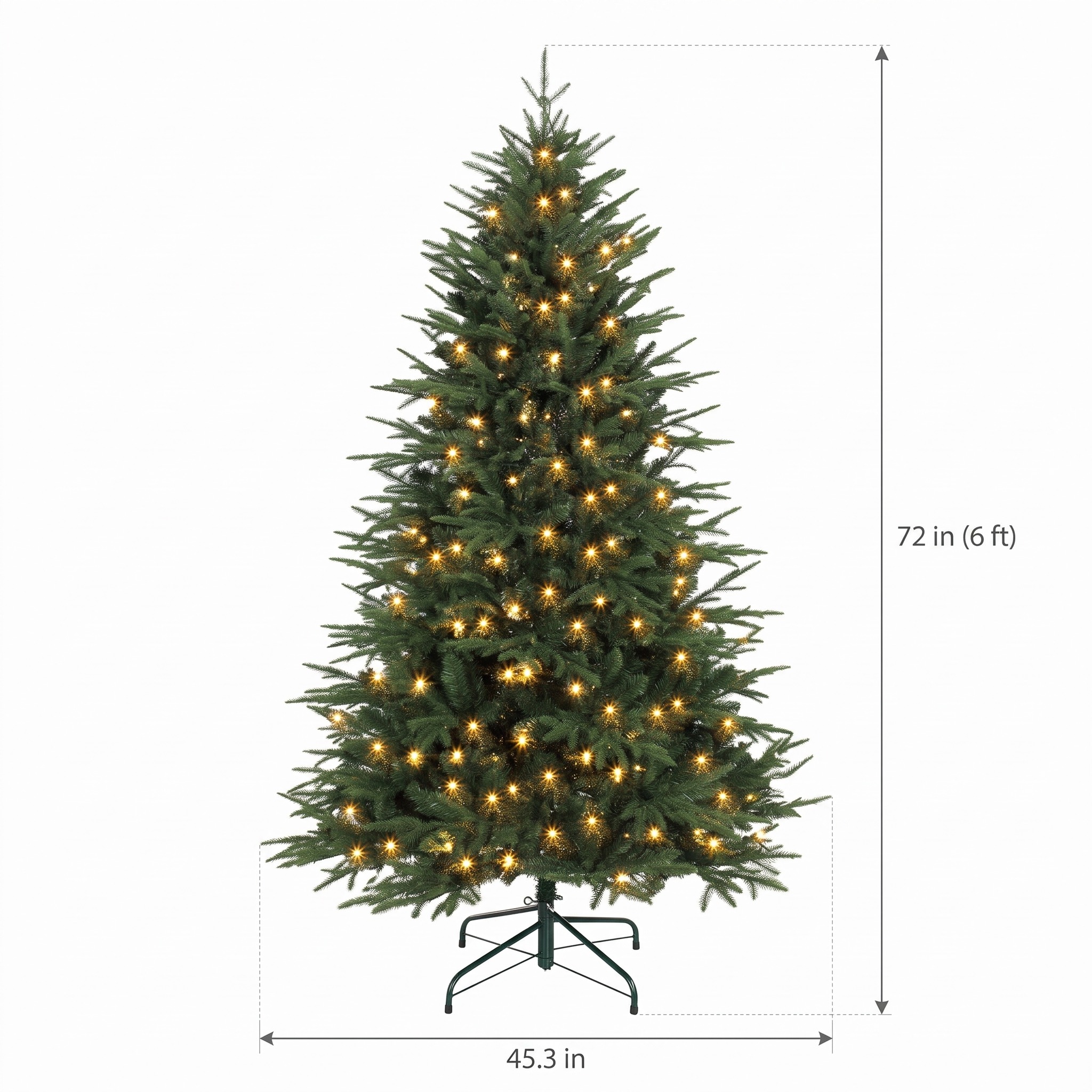 6 ft Wide Christmas Tree with 300 Warm White LEDs, Green, photo 2 of 5
