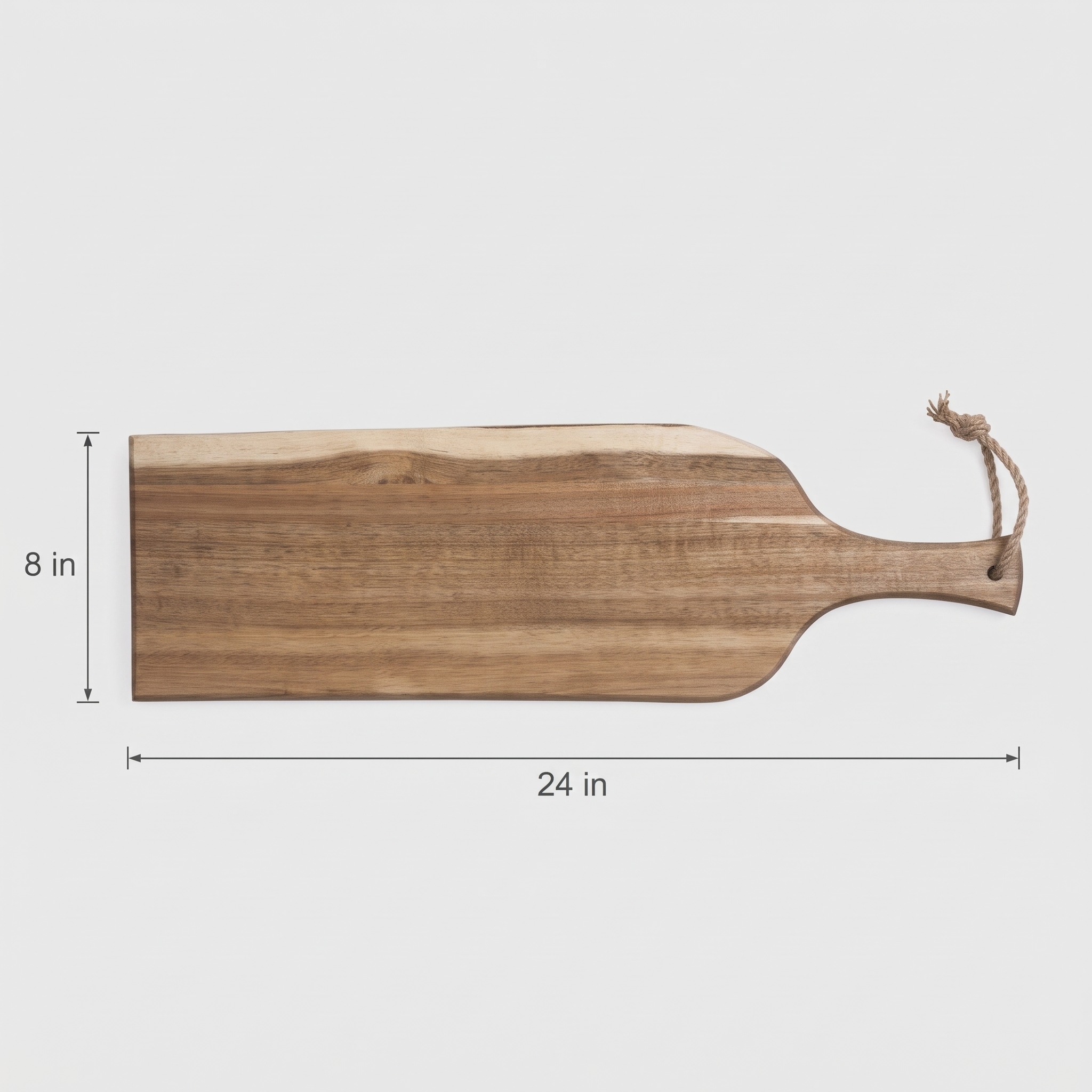 Acacia Serving Board with Live Edge and Rope Handle — 24 in, photo 7 of 13