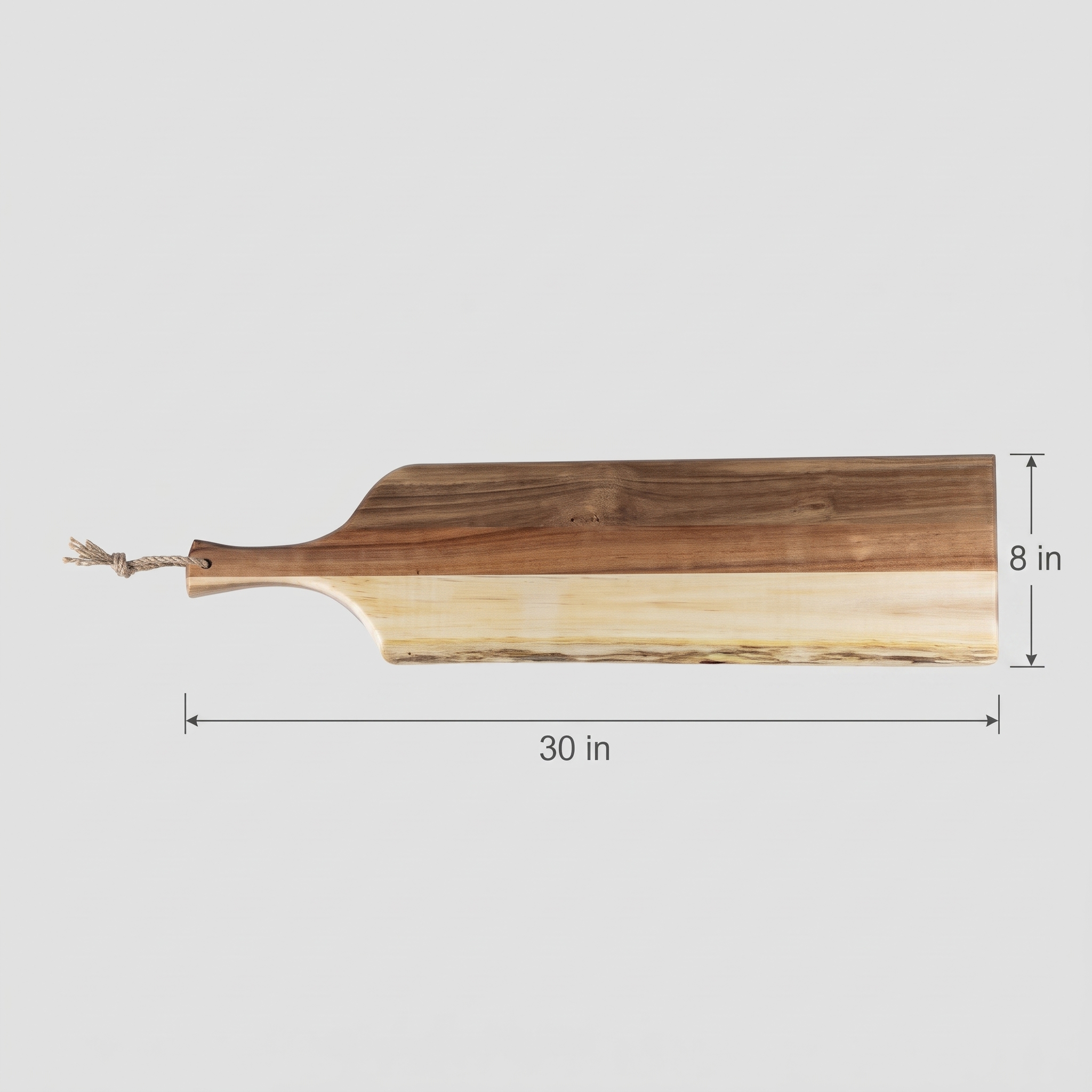 Acacia Serving Board with Live Edge and Rope Handle, photo 2 of 13