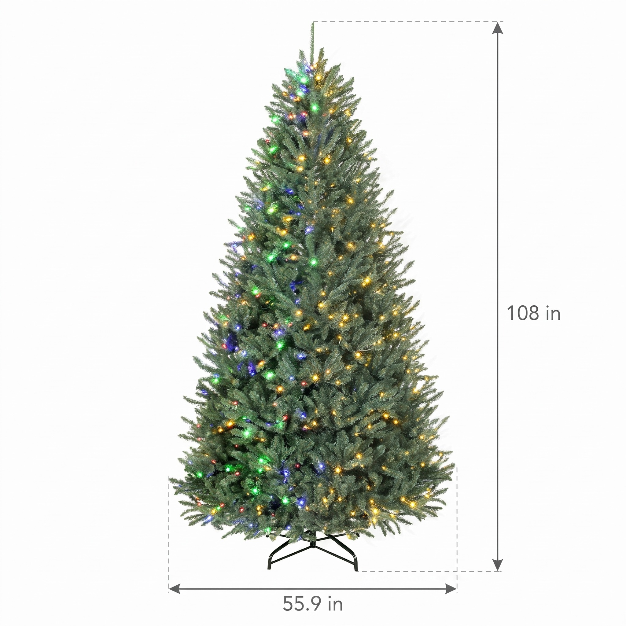 Spruce Christmas Tree with Dual-Color LEDs and Plug-In Trunk — 9 ft, photo 10 of 11