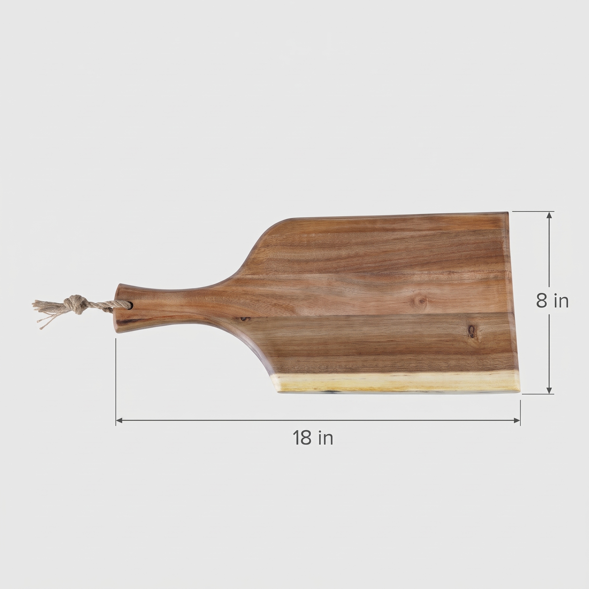 Acacia Serving Board with Live Edge and Rope Handle — 18 in, photo 11 of 13