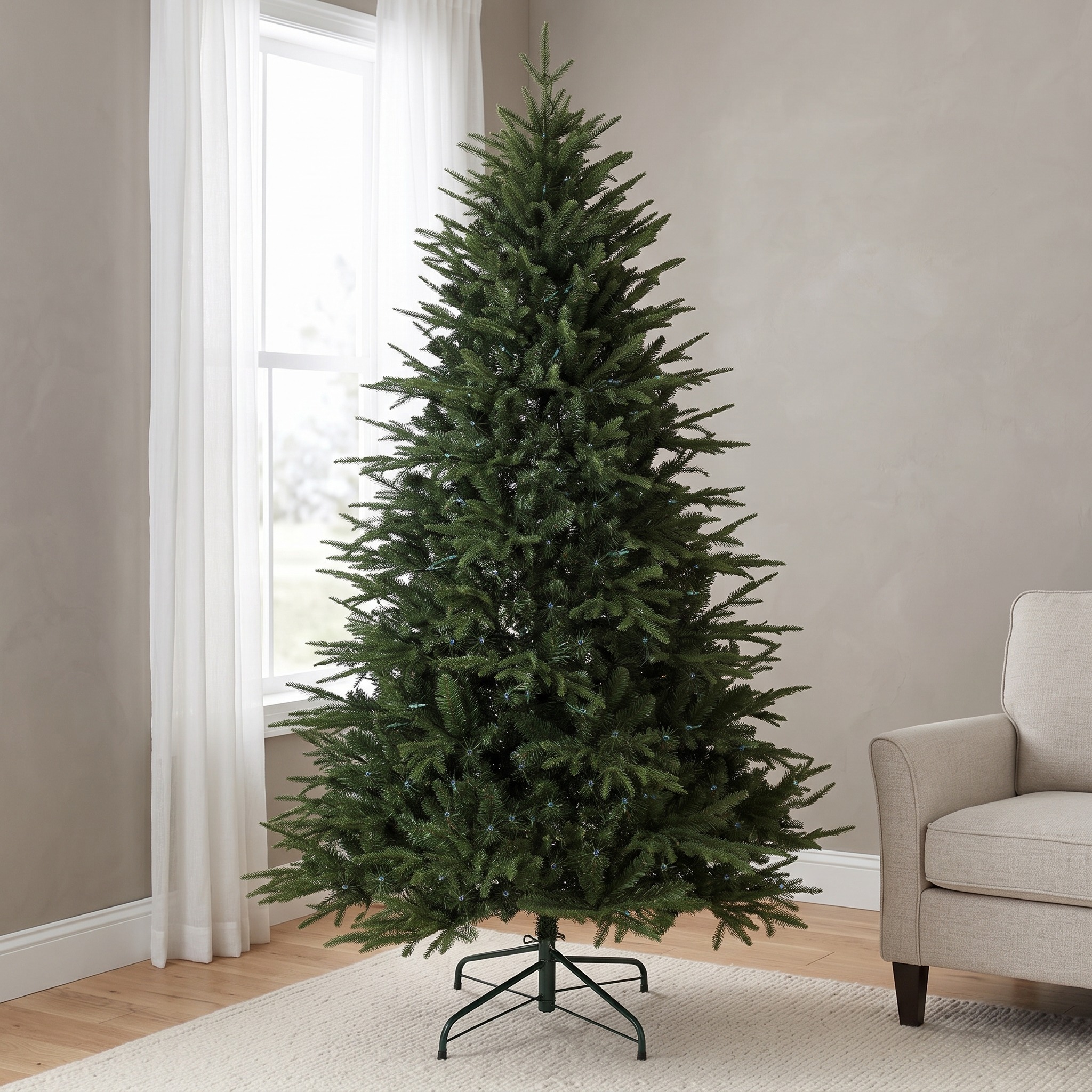 6 ft Wide Christmas Tree with 300 Warm White LEDs, Green, photo 4 of 5