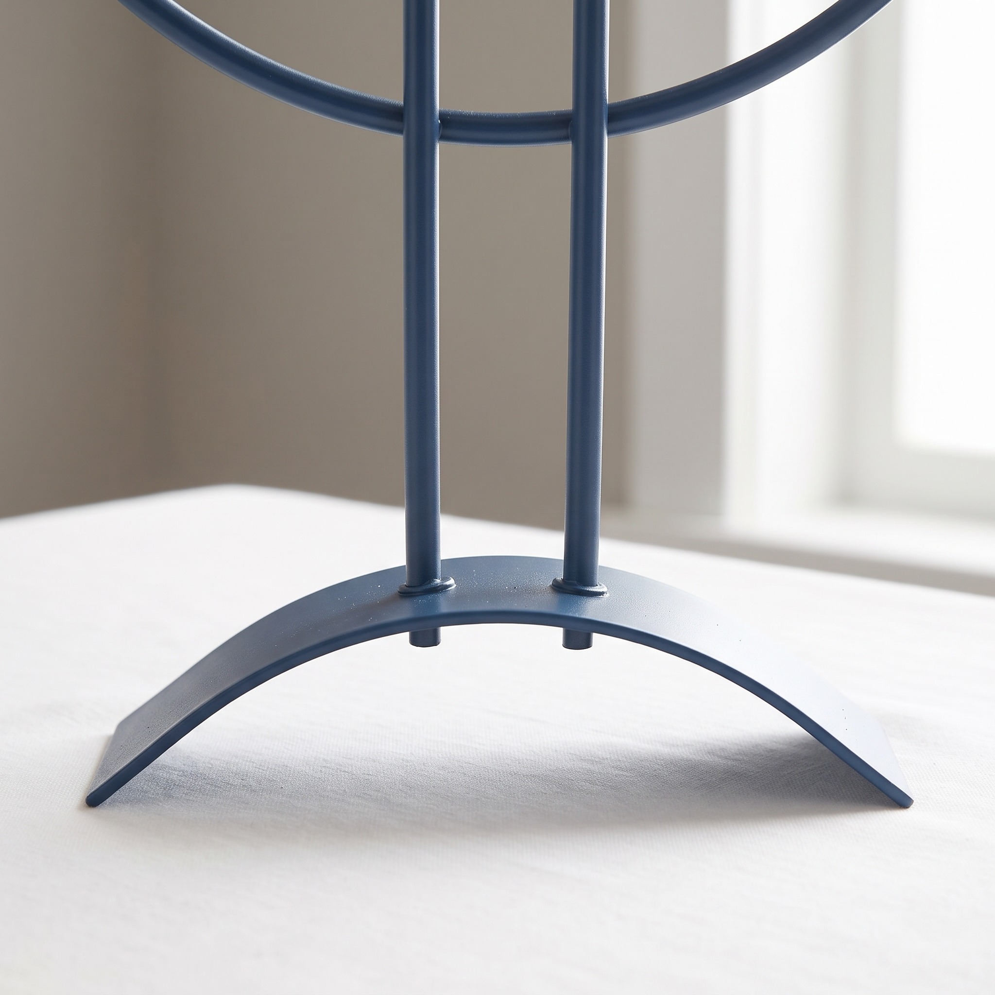 Steel Hanukkah Menorah with Curved Branches, Slate Blue, photo 4 of 5