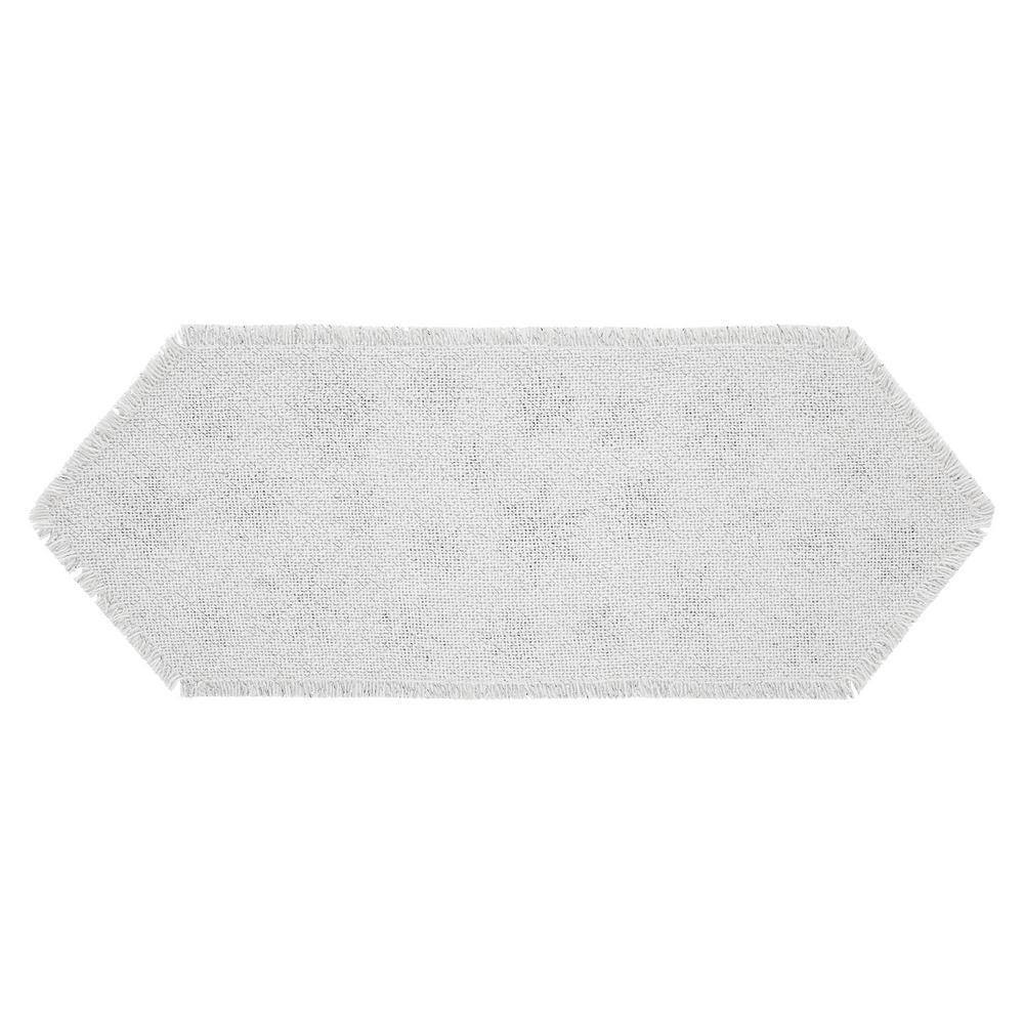 Snowflake Table Runner with Fringed Cotton Burlap, photo 5 of 8