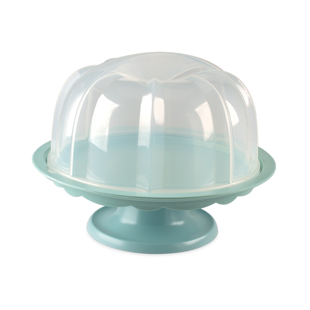 13 in Cake Stand with Locking Dome, Plastic, Sea Glass, photo 3 of 5