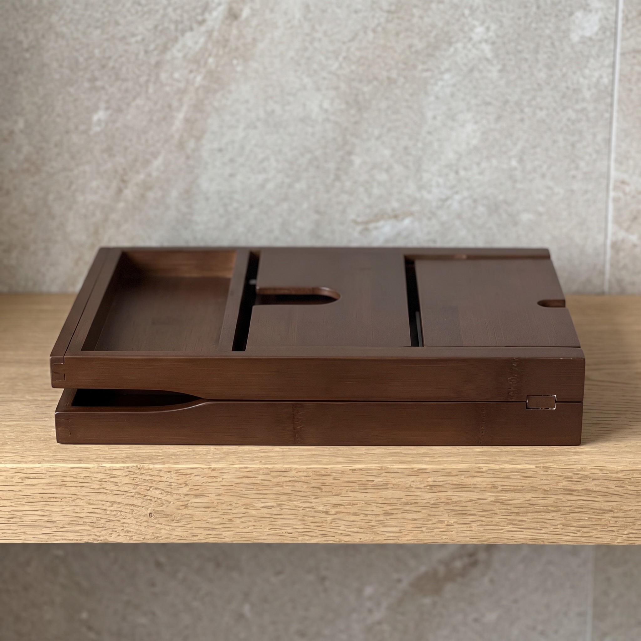 Foldable Bathtub Tray with Book Rest, Brown Bamboo, photo 5 of 5