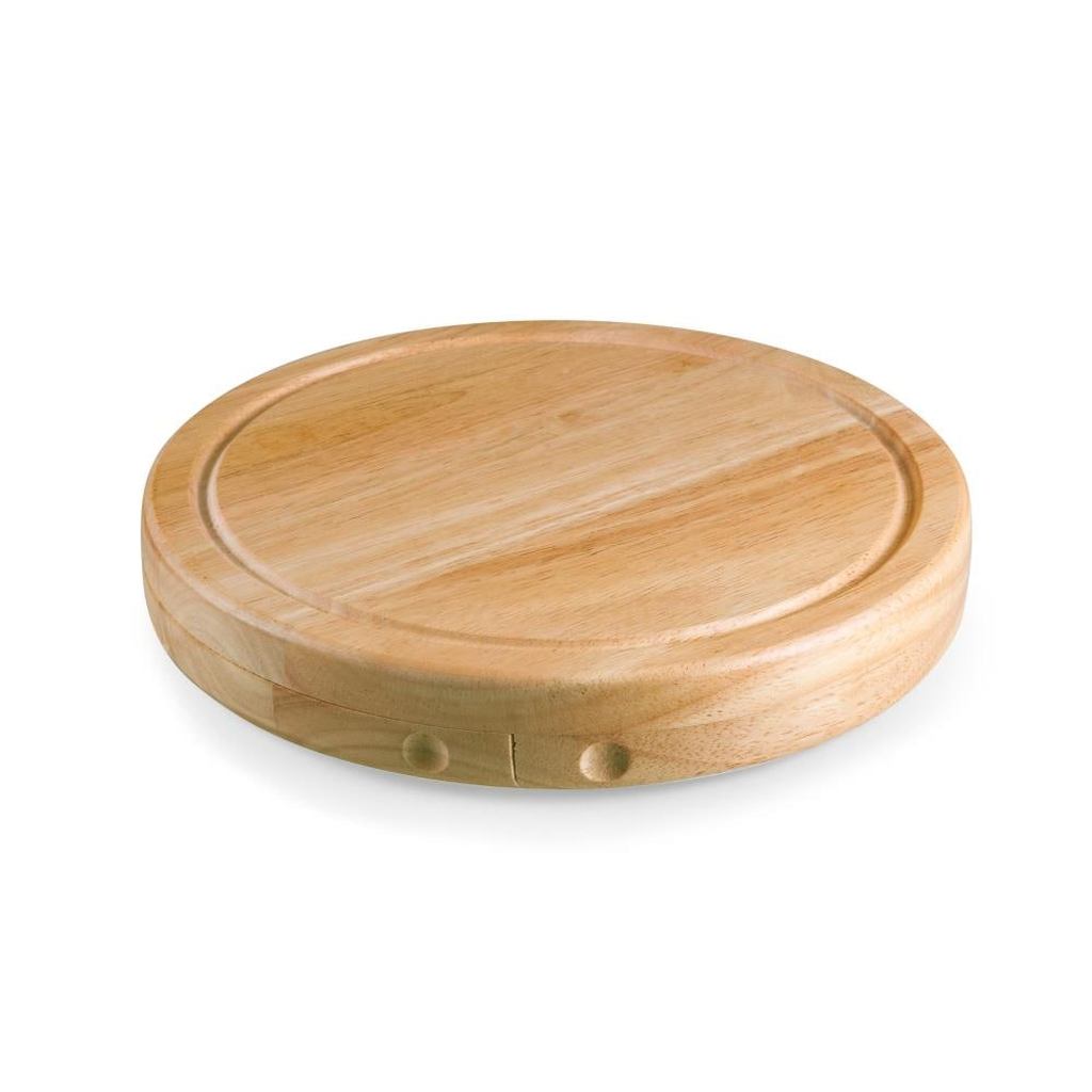 Round Cheese Board with Hidden Tools, 10 in, Rubberwood, photo 4 of 5