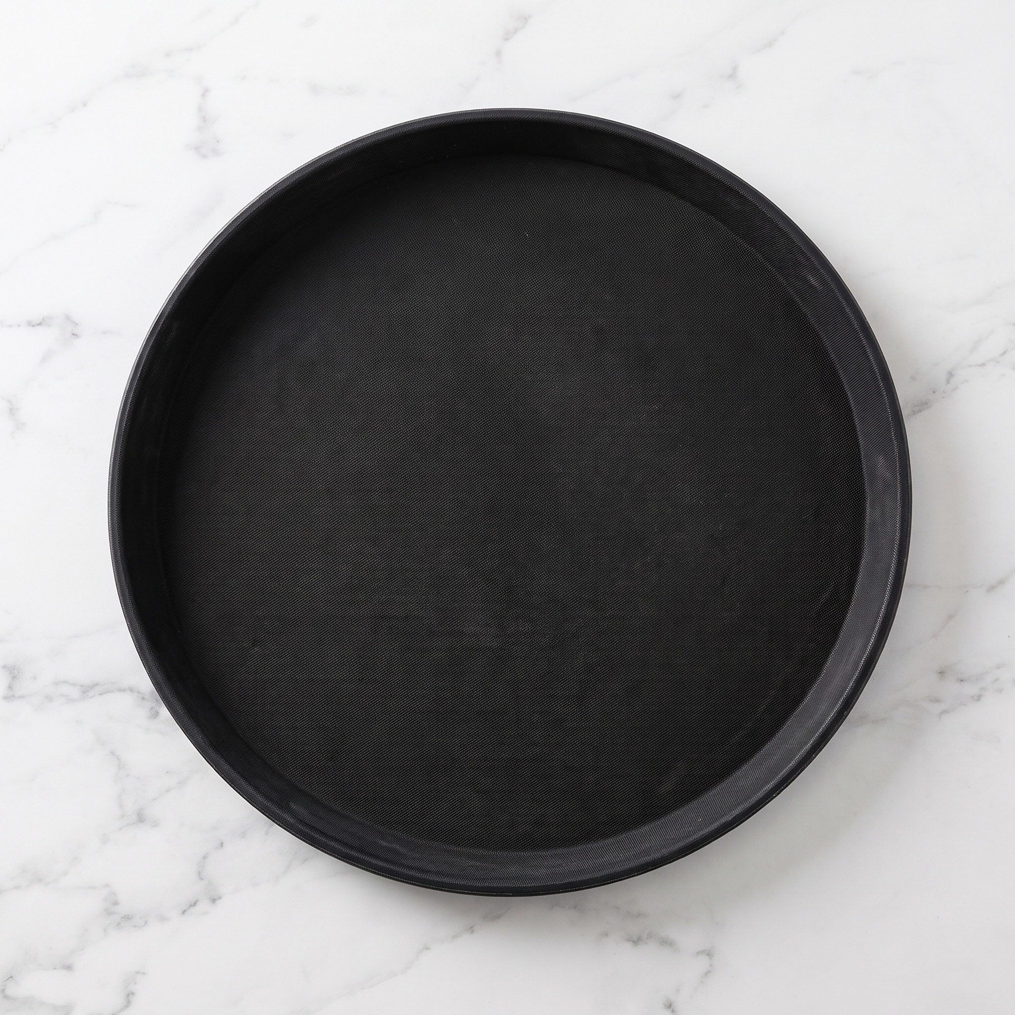 Round Serving Tray with Non-Slip Rubber Liner — Black, 11 in, photo 6 of 7