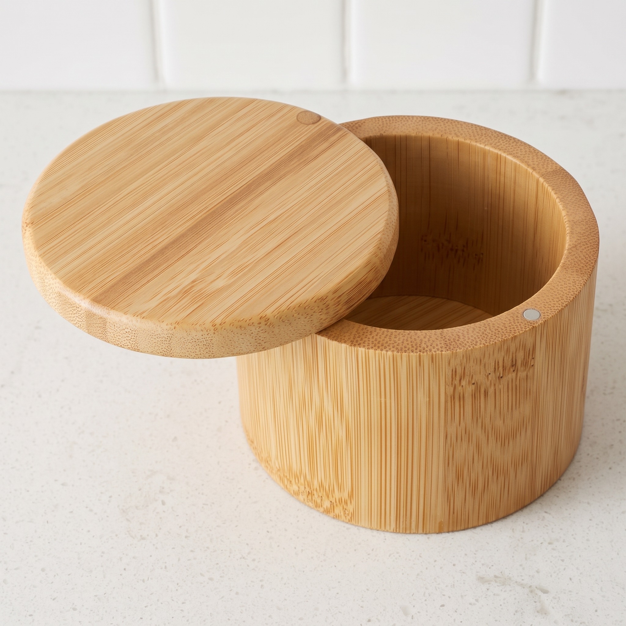 Salt Cellar with Magnetic Swivel Lid, Bamboo, 6 oz, photo 1 of 5
