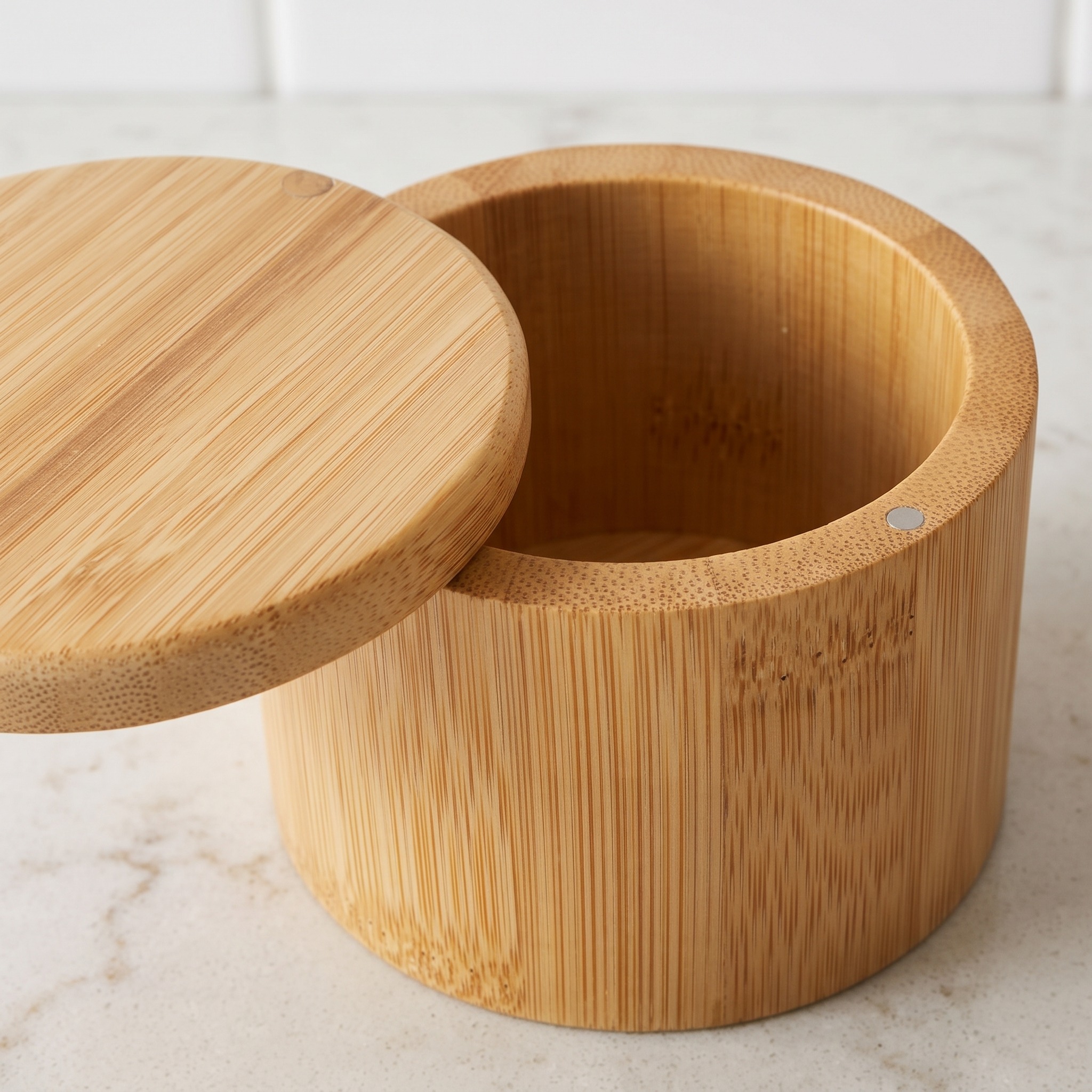 Salt Cellar with Magnetic Swivel Lid, Bamboo, 6 oz, photo 3 of 5