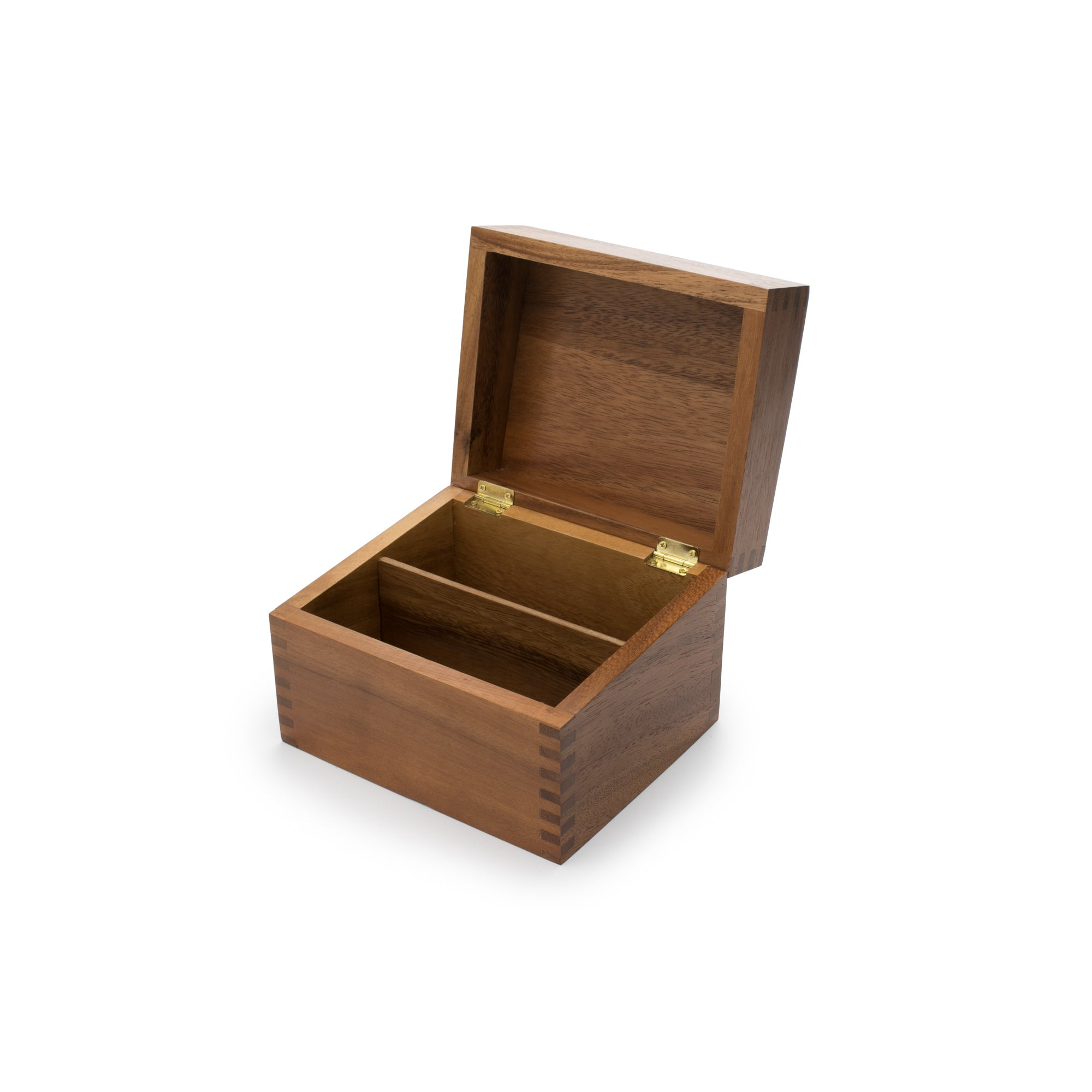 Recipe Box with Grooved Lid, Acacia Wood, Brown, photo 5 of 5