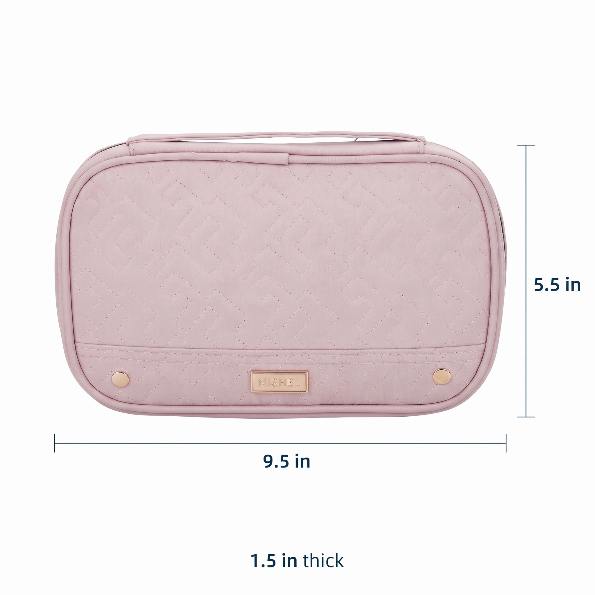 Travel Jewelry Folio, 9.5 in, Clear Pockets, Pink, photo 2 of 5