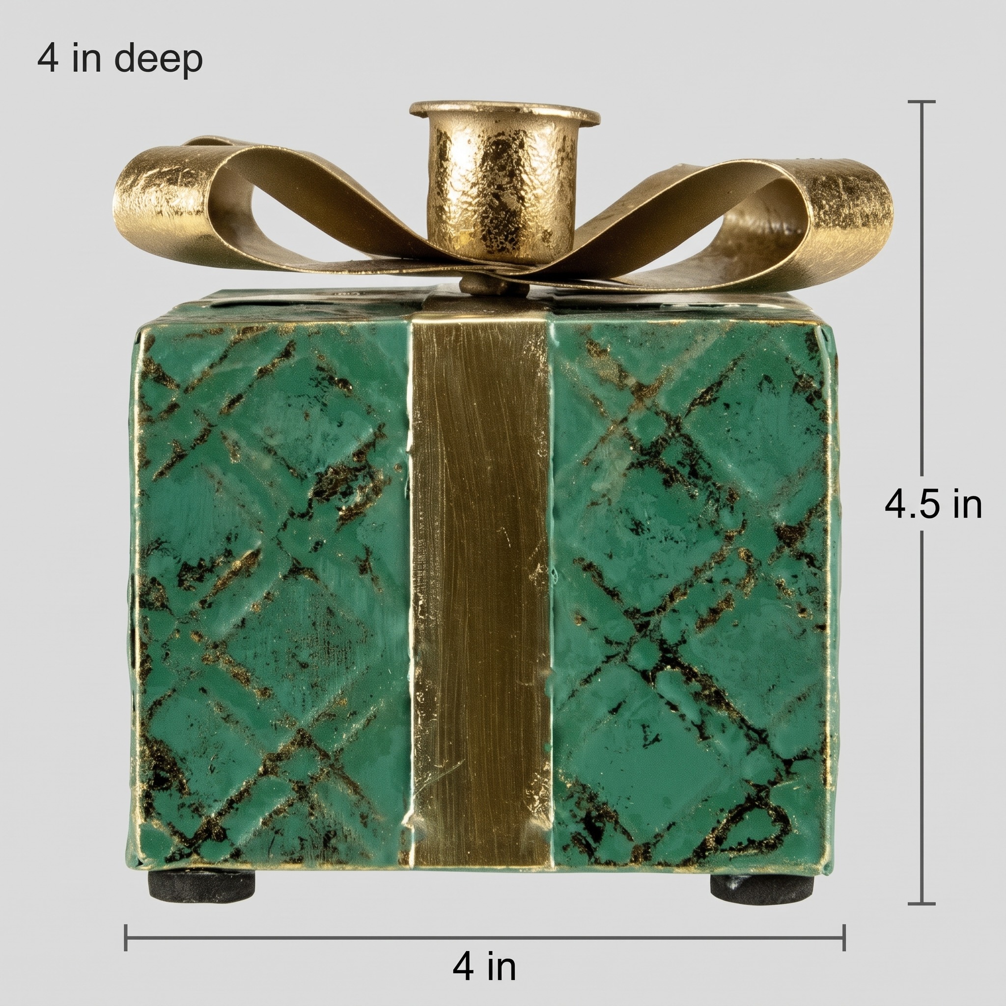 Taper Candle Holder with Gift Box Shape, Metal, photo 2 of 9