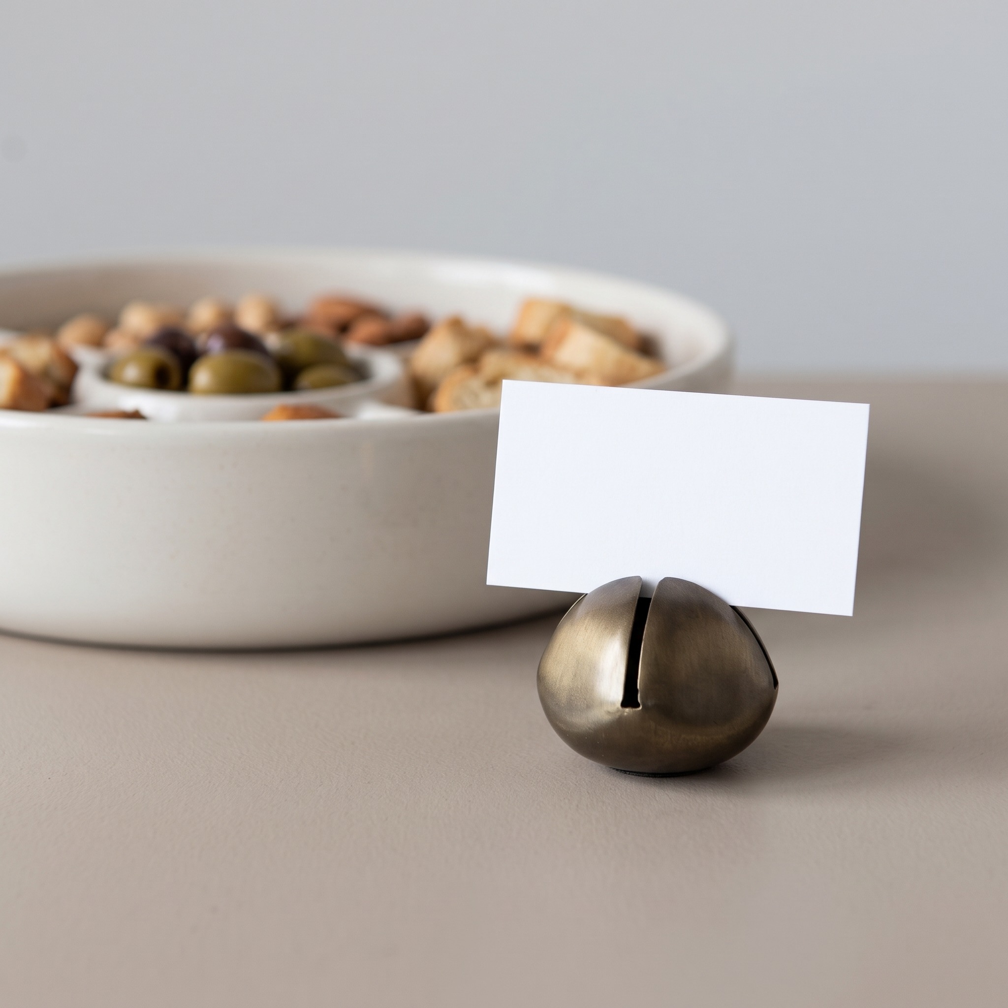 Bell Place Card Holders, Set of 4, Antique Brass Finish, photo 4 of 5