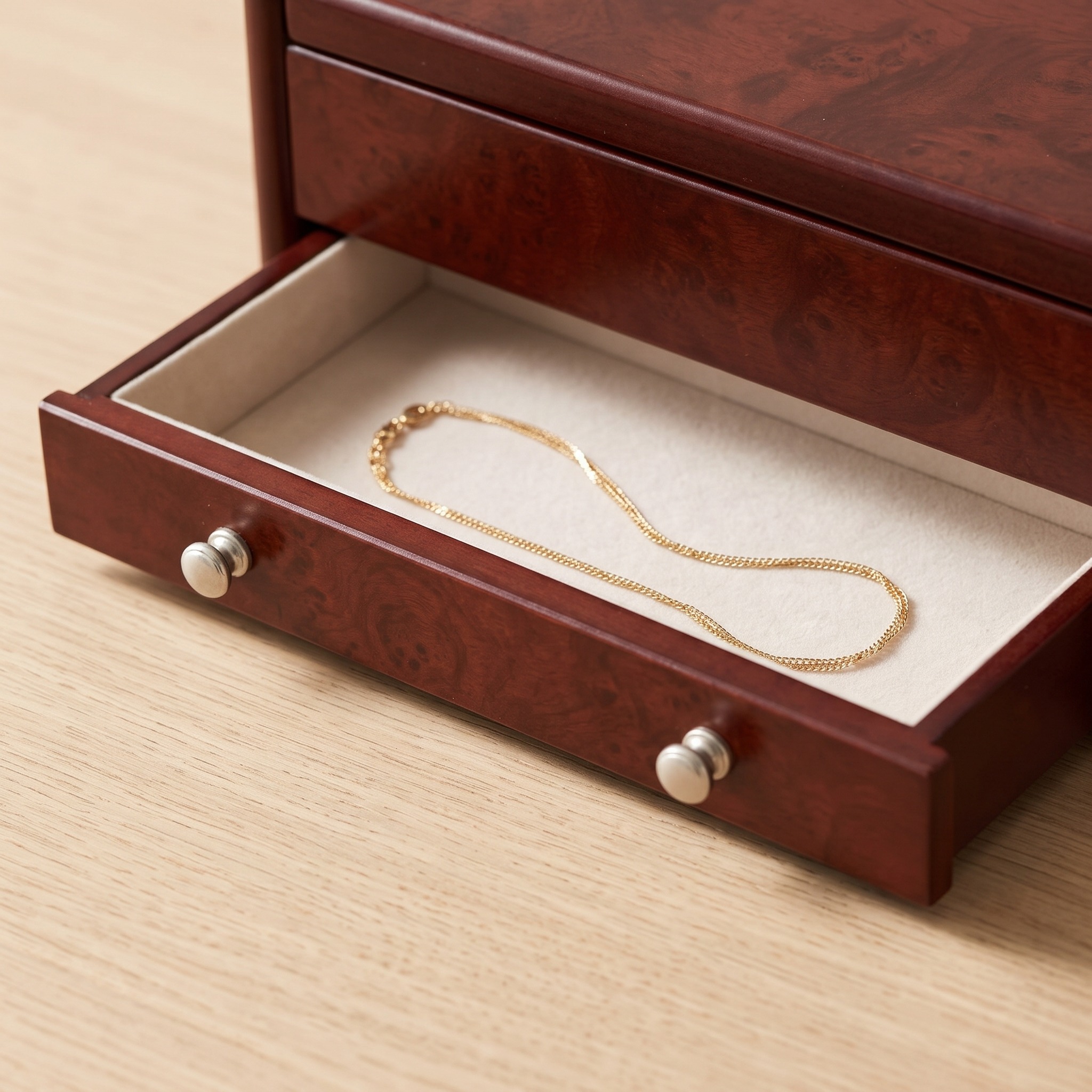 Jewelry Valet Box with Drawer, 11 in, Brown, photo 5 of 5