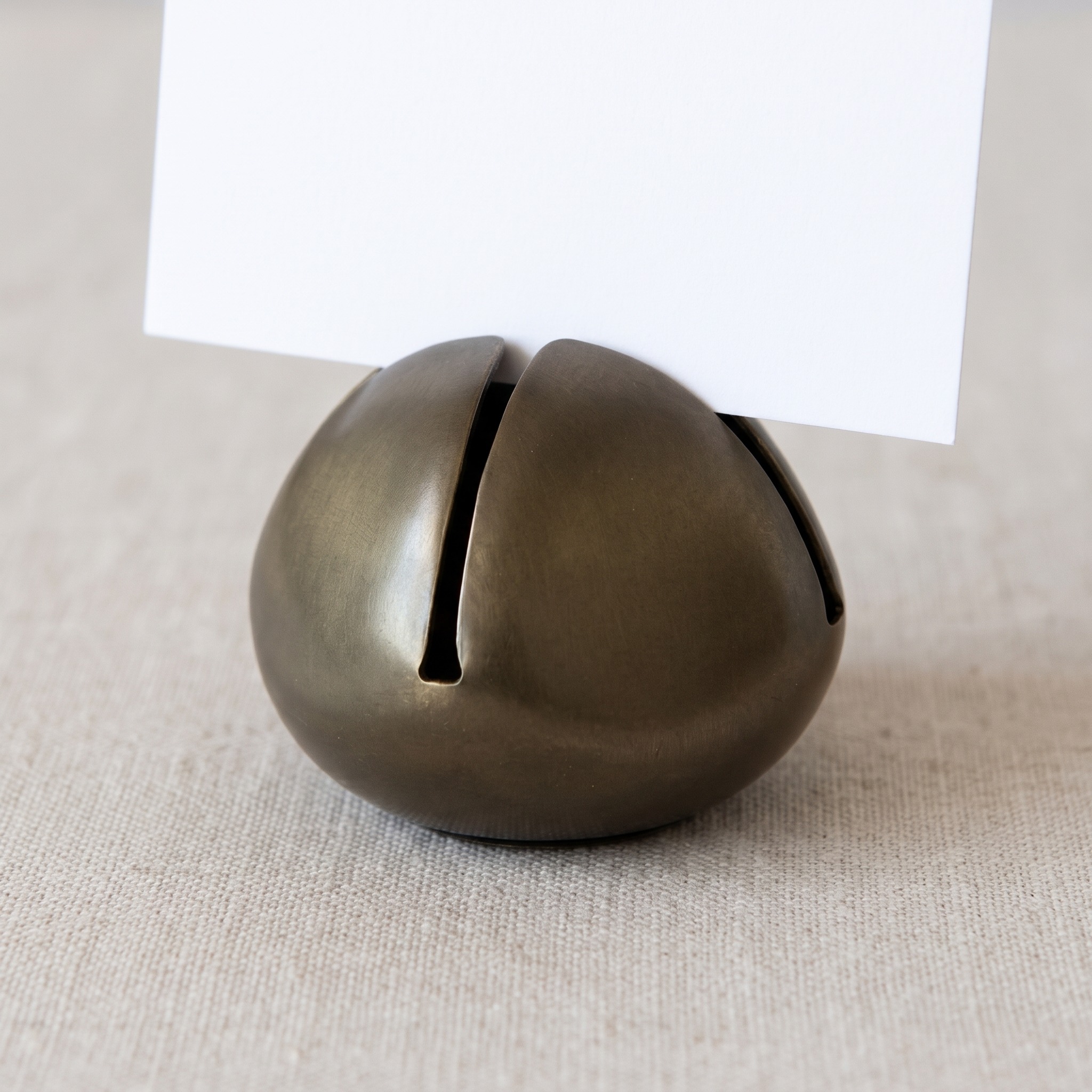 Bell Place Card Holders, Set of 4, Antique Brass Finish, photo 2 of 5
