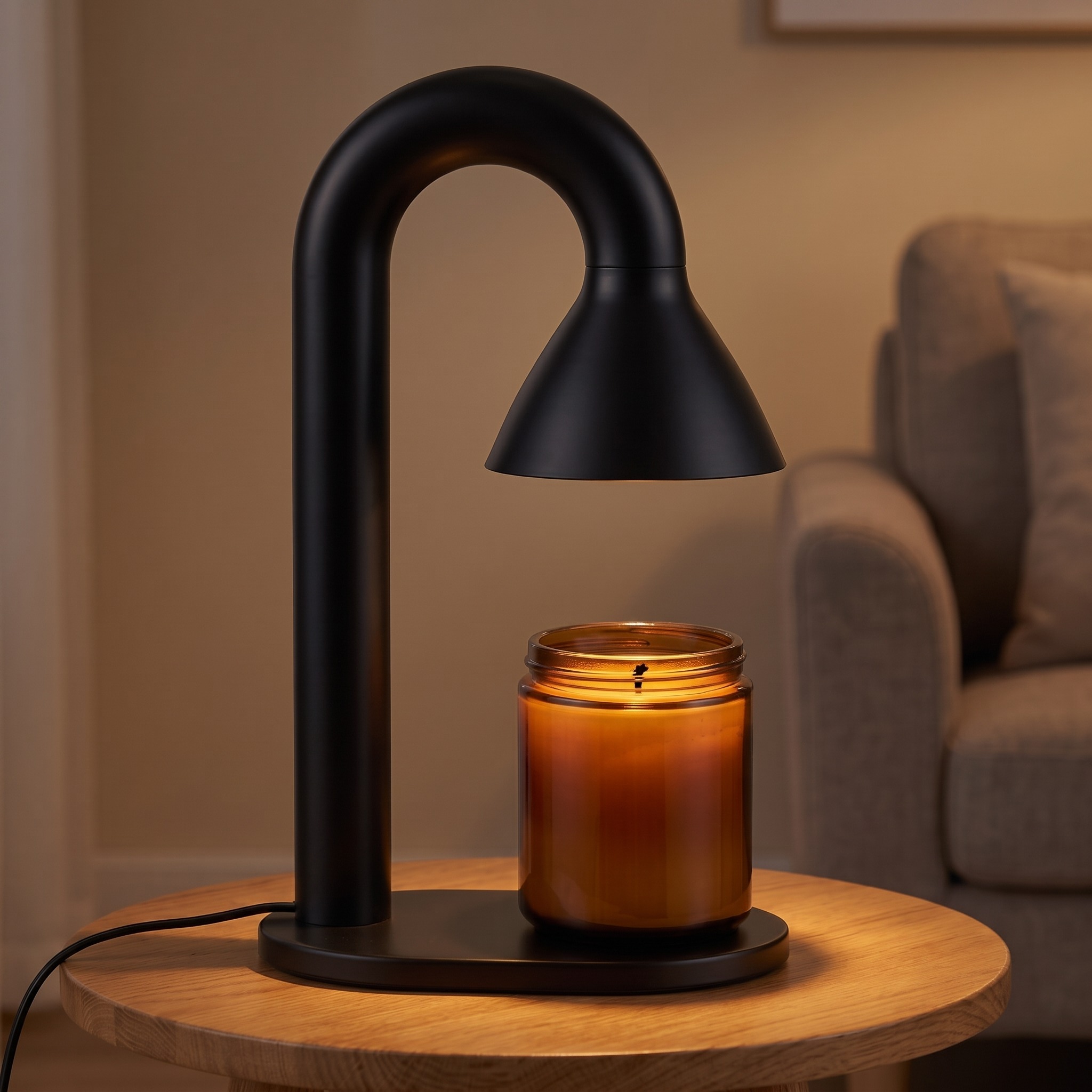 Candle Warmer Lamp with Timer, Metal, Black, photo 1 of 5