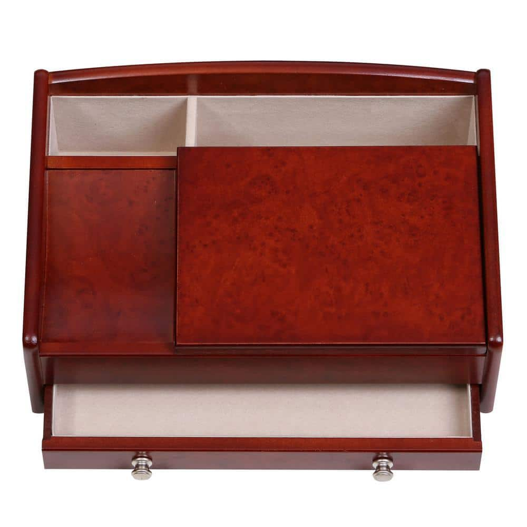 Jewelry Valet Box with Drawer, 11 in, Brown, photo 3 of 5