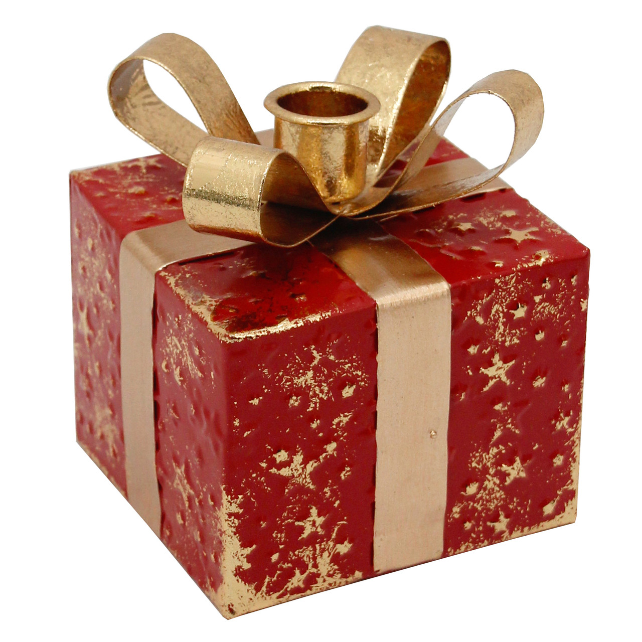 Taper Candle Holder with Gift Box Shape, Metal, photo 3 of 9