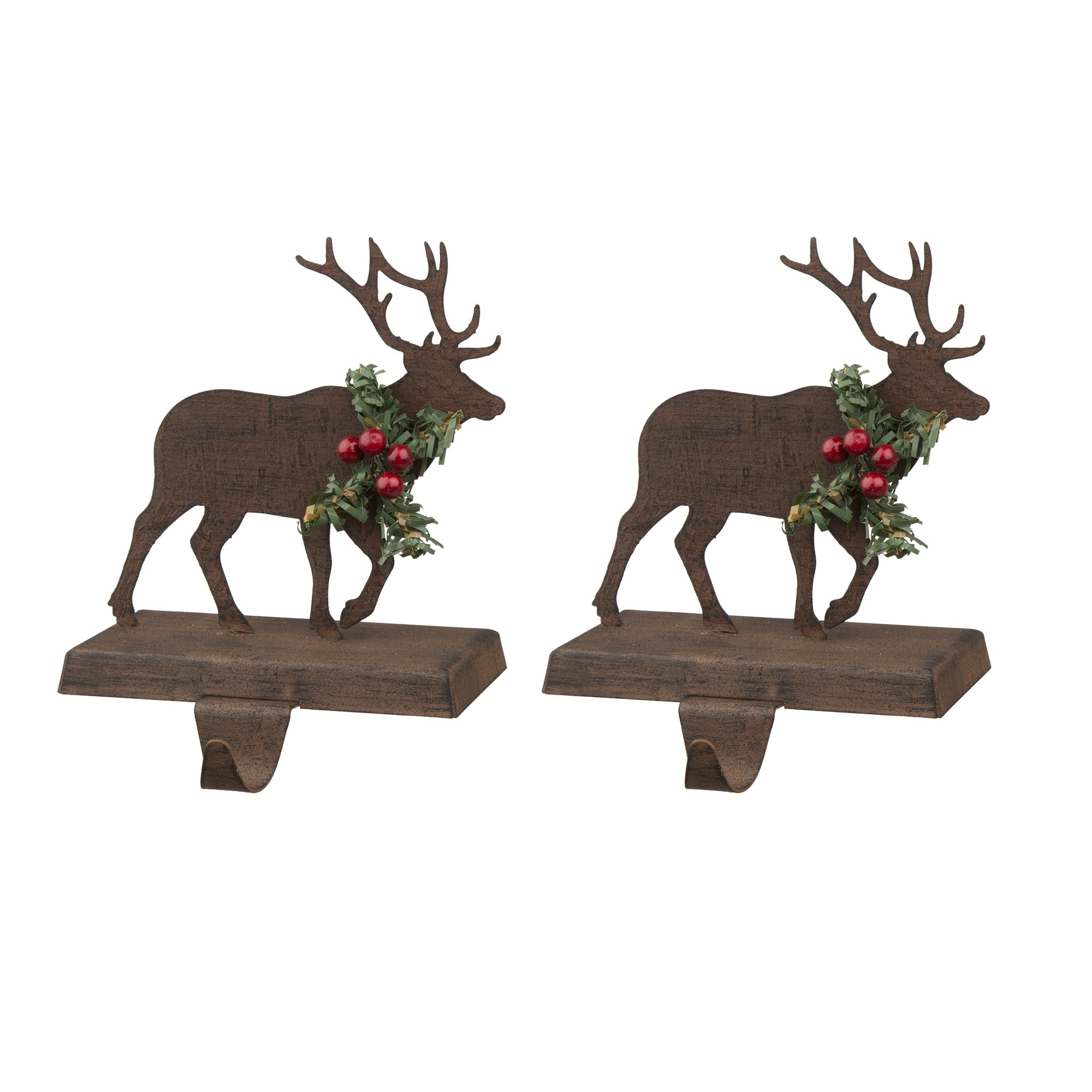 Reindeer Stocking Holders, Set of 2, Brown, photo 3 of 5